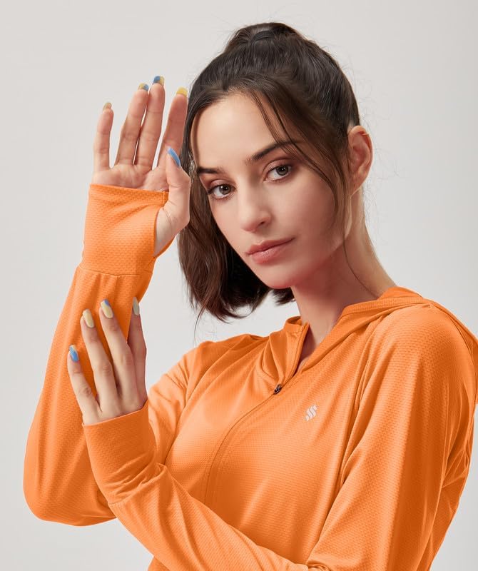 Soothfeel Women's UPF 50+ Sun Protection Hoodie Jacket Lightweight Long Sleeve Sun Shirt for Women with Pocket Hiking Outdoor