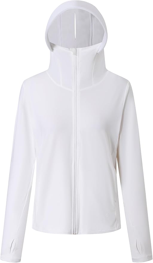 Women's UPF 50+ Sun Protection Hoodie Jacket with Pockets Lightweight Zip Up Sun Cover Up Shirt Athletic Jacket