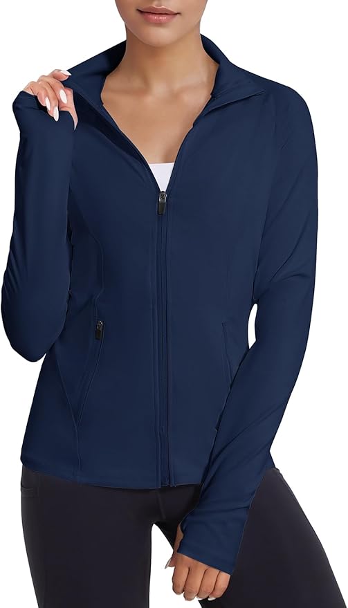 VUTRU Women's Workout Jackets Full Zip Athletic Tops Lightweight Gym Yoga Running Jacket with Pockets
