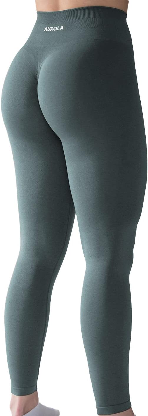AUROLA Workout Leggings for Women Seamless Scrunch Tights Tummy Control Gym Fitness Girl Sport Active Yoga Pants