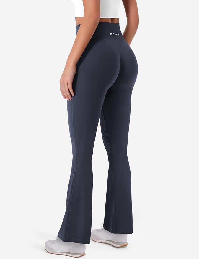 YEOREO Women's Mini Flared Workout High Waist No Front Seam Yoga Legging Pants