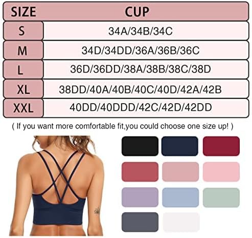 Sykooria 3 Pack Strappy Sports Bra for Women Sexy Crisscross for Yoga Running Athletic Gym Workout Fitness Tank Tops