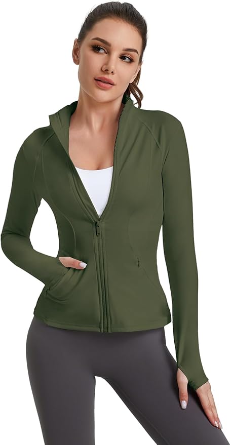 VUTRU Women's Workout Yoga Jacket Full Zip Running Athletic Track Jacket