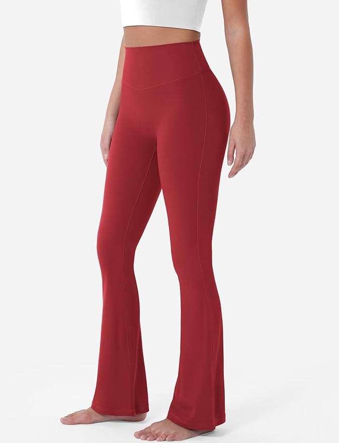 YEOREO Women's Mini Flared Workout High Waist No Front Seam Yoga Legging Pants