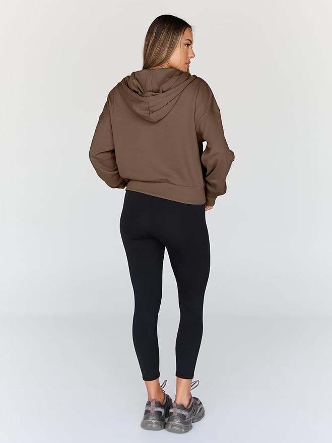Trendy Queen Hoodies for Women Full Zip Up Cropped Sweatshirts Jackets Casual Comfy Gym Tops Fall Outfits Winter Clothes 2026
