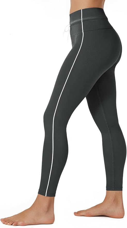 Aoysky Womens Buttery Soft High Waisted Drawstring Leggings 25'' Workout Running Gym Athletic Yoga Pants