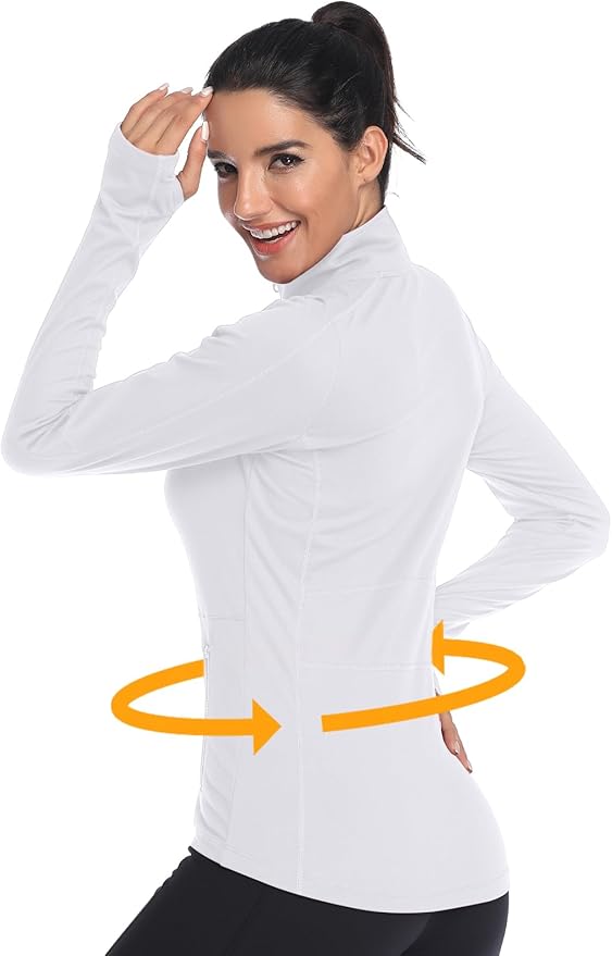 VUTRU Women's Workout Yoga Jacket Full Zip Running Track Jacket Fleece Athletic Jacket