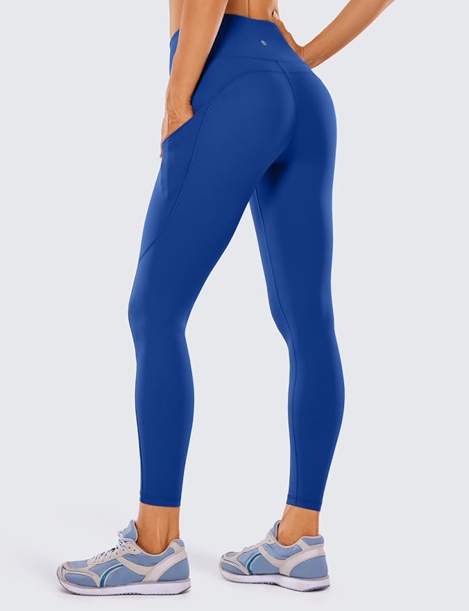 CRZ YOGA Naked Feeling Workout Leggings Pockets 25'' - High Waisted Womens Yoga Pants Running Tights
