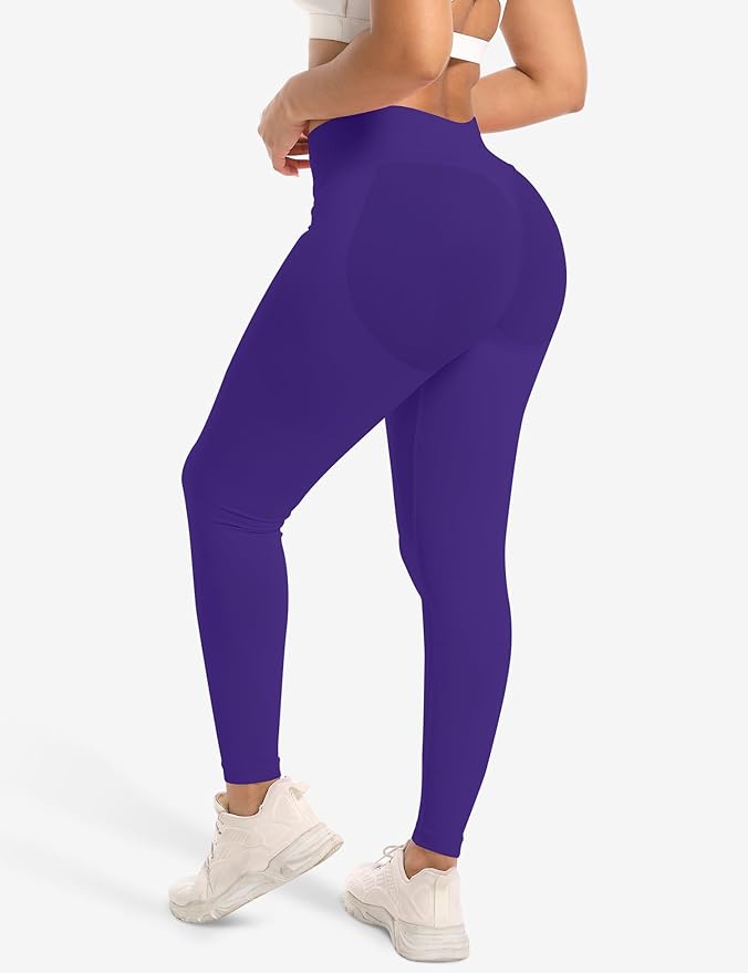 Ieumaz Scrunch Butt Lifting Leggings for Women Gym Seamless Workout Leggings Mid Low Waist Tummy Control Yoga Pants