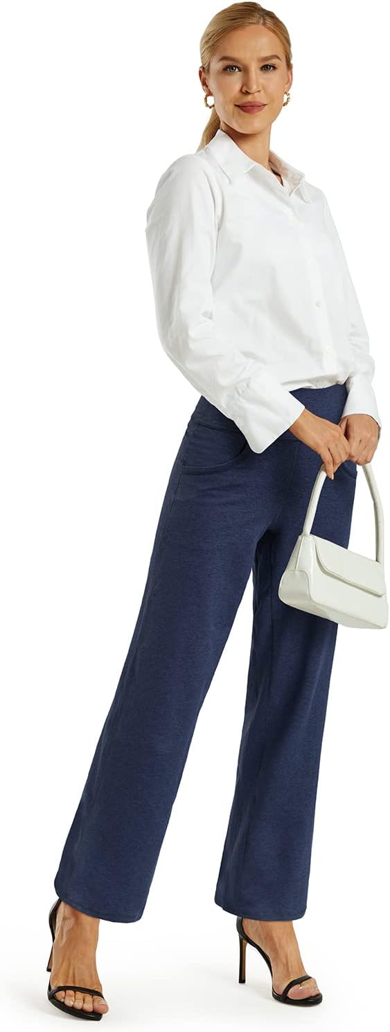 Promover Wide Leg Pants Woman Yoga Pants with Pockets Stretch Loose Casual Lounge Sweatpants Petite/Regular/Tall