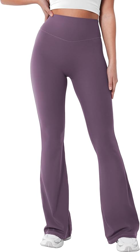 YEOREO Women's Mini Flared Workout High Waist No Front Seam Yoga Legging Pants