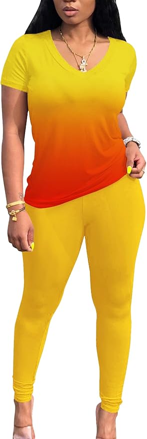 Lounge Sets for Women 2 Piece Summer Casual Jogger Workout Outfits Short Tops Long Pant Sweat suit leggings set