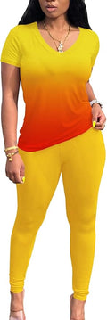 Lounge Sets for Women 2 Piece Summer Casual Jogger Workout Outfits Short Tops Long Pant Sweat suit leggings set