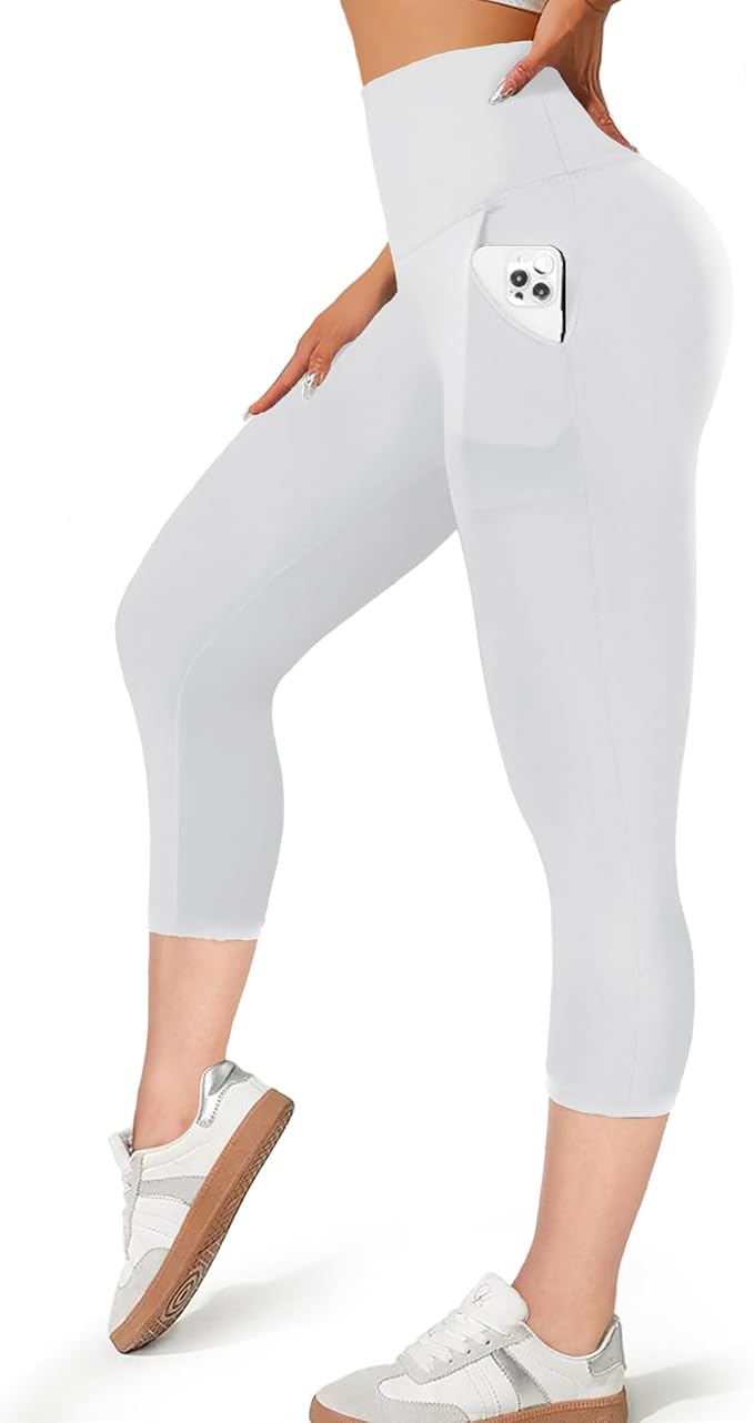 MOREFEEL Leggings with Pockets for Women, High Waisted Tummy Control Workout Hip Lift Yoga Pants Activewear