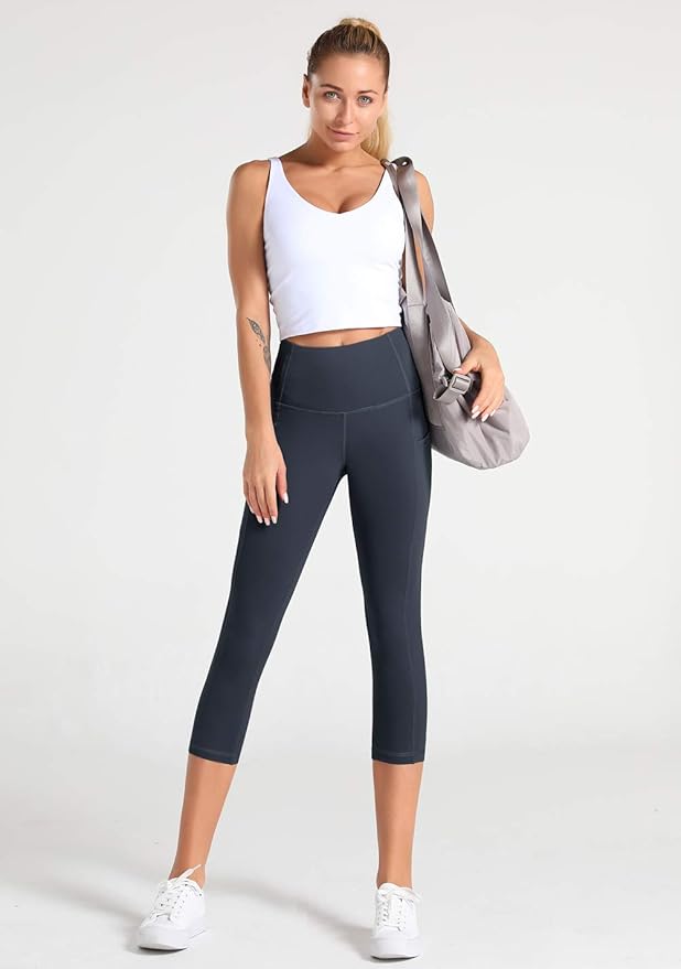 Dragon Fit High Waist Yoga Leggings with 3 Pockets,Tummy Control Workout Running 4 Way Stretch Yoga Pants