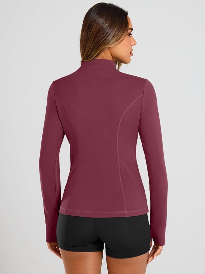 Trendy Queen Womens Lightweight Zip Up Jackets 2026 Athletic Workout Hoodies Spring Shirt Fitted Gym Clothes with Pocket