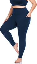 Plus Size Leggings for Women with Pockets-Stretchy XL-5XL Yoga Pants Tummy Control High Waist Workout Leggings