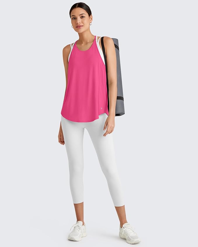 G4Free Workout Athletic Tank Tops for Women Racerback Lightweight Gym Pilates Y-Back Loose Fit Running Tanks Top