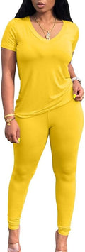 Lounge Sets for Women 2 Piece Summer Casual Jogger Workout Outfits Short Tops Long Pant Sweat suit leggings set