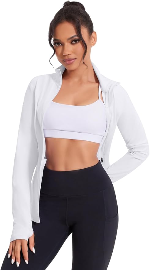 VUTRU Women's Workout Jackets Full Zip Athletic Tops Lightweight Gym Yoga Running Jacket with Pockets