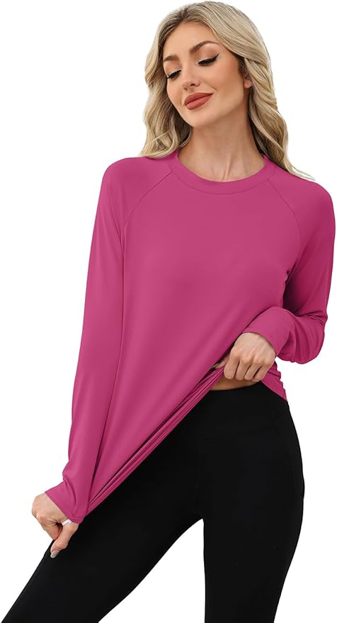 WIHOLL Workout Tops for Women Long Sleeve Sun Shirt UPF 50+ UV Protection Running Hiking Clothes Quick Dry Athletic Tops