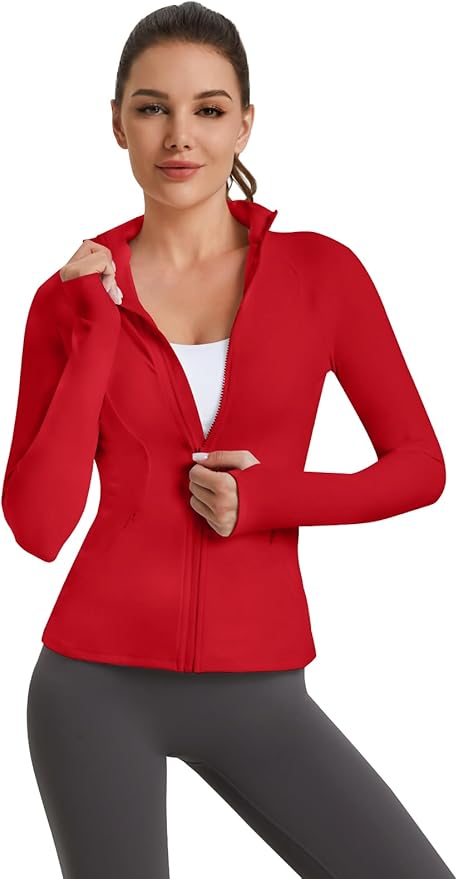 VUTRU Women's Workout Yoga Jacket Full Zip Running Athletic Track Jacket