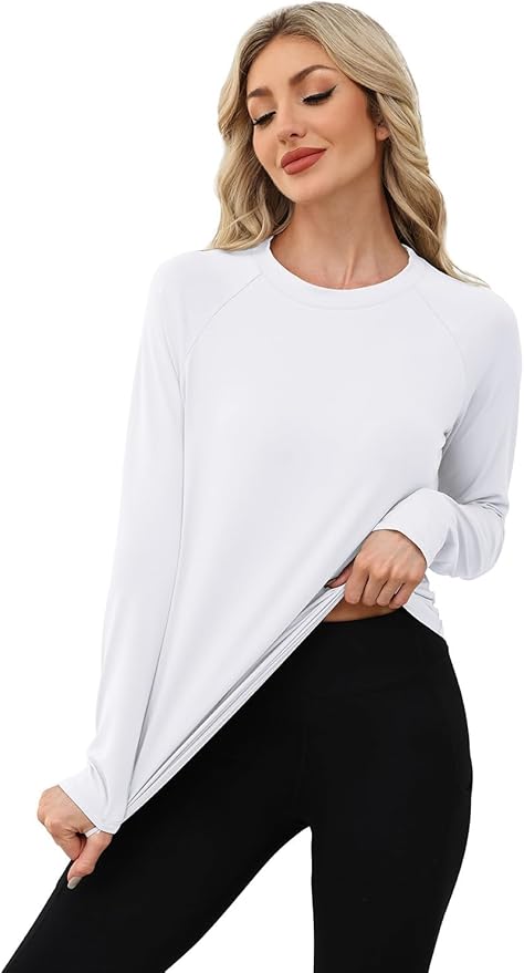 WIHOLL Workout Tops for Women Long Sleeve Sun Shirt UPF 50+ UV Protection Running Hiking Clothes Quick Dry Athletic Tops