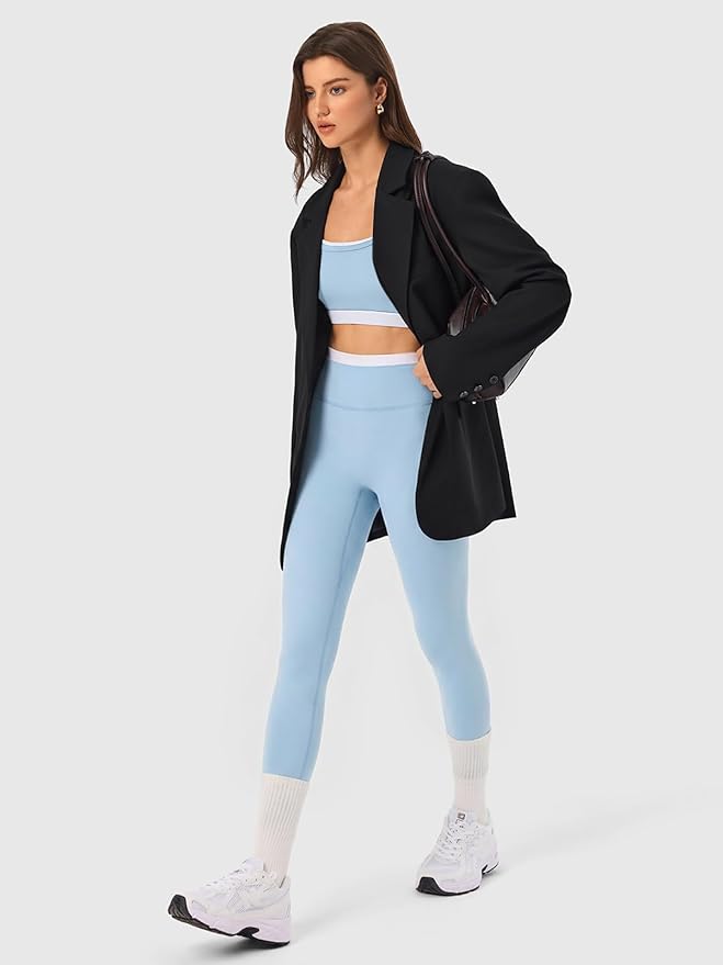 2 Pieces Workout Sets for Women,Seamless Yoga Leggings with Padded Sports Bras,Athletic Matching Outfits,Gym,Casual