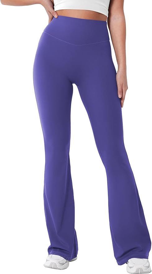 YEOREO Women's Mini Flared Workout High Waist No Front Seam Yoga Legging Pants
