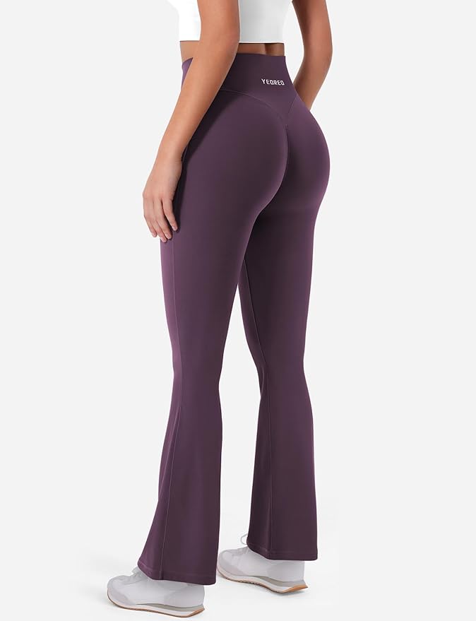 YEOREO Women's Mini Flared Workout High Waist No Front Seam Yoga Legging Pants