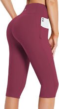baleaf Women's Capri Leggings with Pockets High Waisted Knee Length Capris Stretch for Casual Yoga Pants Workout Exercise