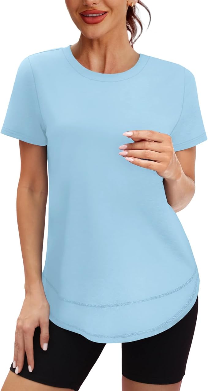 XIEERDUO Womens Workout Tops Short Sleeve Shirts Quick Dry Outfits for Hiking Running S-3XL