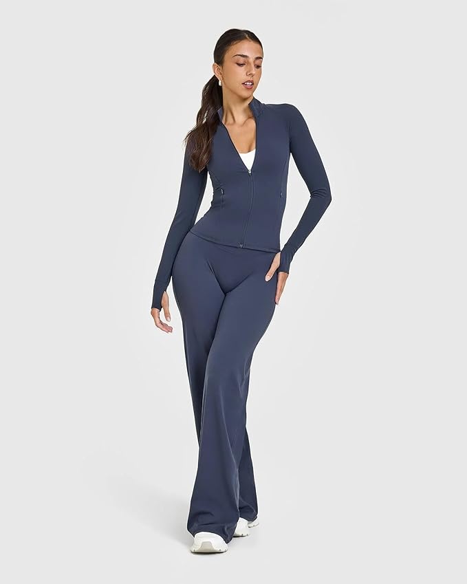 OQQ Yoga Pants Women High Waist Stretch Casual Soft Straight Leg Bottoms