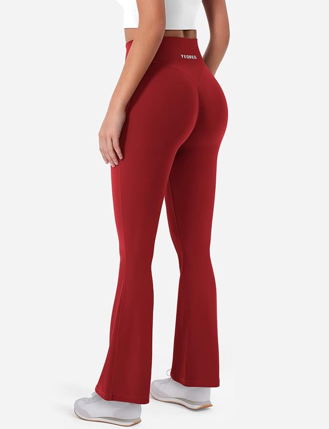 YEOREO Women's Mini Flared Workout High Waist No Front Seam Yoga Legging Pants