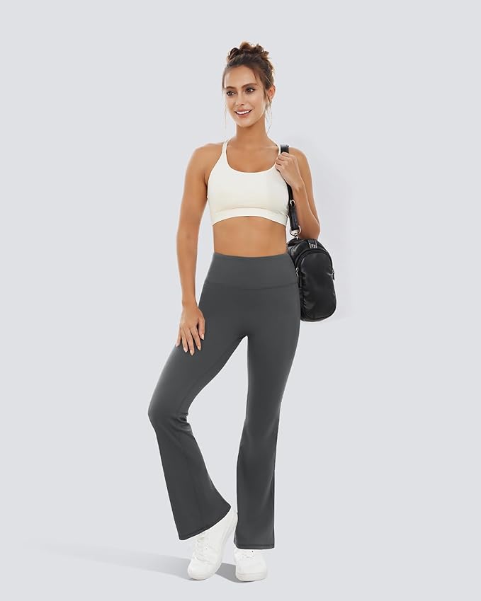 Yoga Pants for Women High Waisted Flare Leggings Bell Bottom Leggings Front Seamless Flared Workout Pants Tummy Control