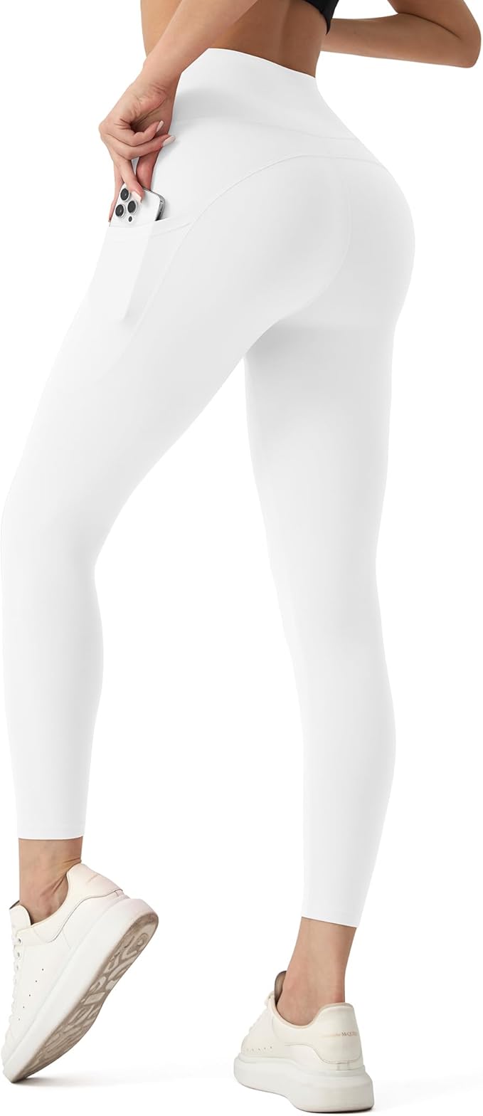 High Waisted Leggings for Women - No Front Seam Tummy Control Yoga Pants for Workout Running No See Through
