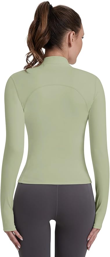 VUTRU Womens Workout Yoga Jacket Lightweight Zip Up Athletic Jacket Lightweight Cropped Jacekt with Pockets