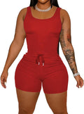 HBQ Women 2 Piece Outfits Sleeveless Tank Tops Biker Short Workout Jogger Sets Summer