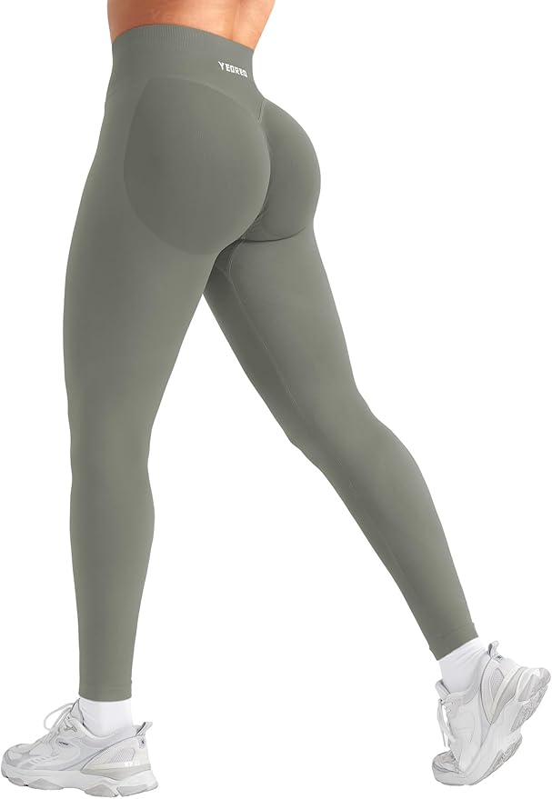 YEOREO Butt Lifting Leggings for Women Seamless Hidden Scrunch Workout Leggings 24" Baderiy Gym Yoga Booty Pants