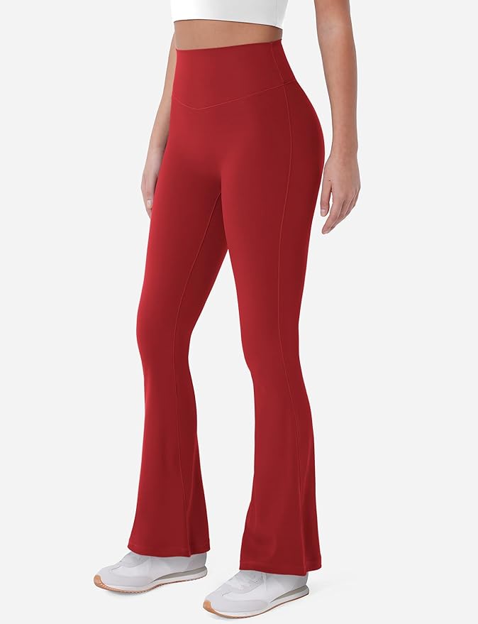 YEOREO Women's Mini Flared Workout High Waist No Front Seam Yoga Legging Pants