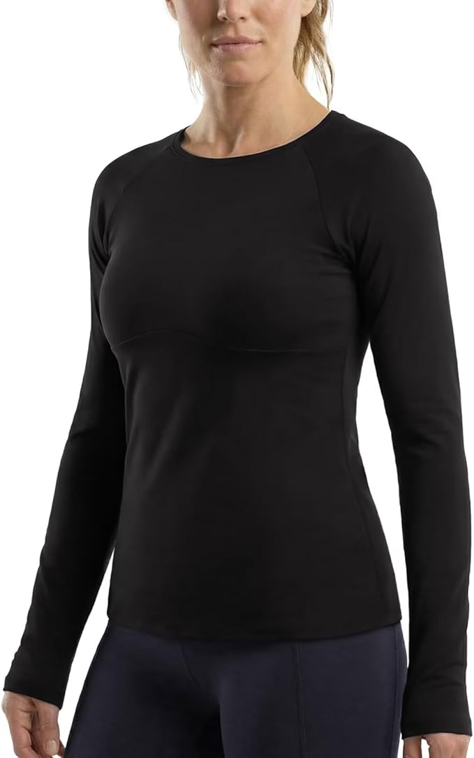 Zengjo Women's Long Sleeve Workout Tops Fitted Silky Cooling Athletic Performance Shirts Moisture Wicking for Yoga Gym