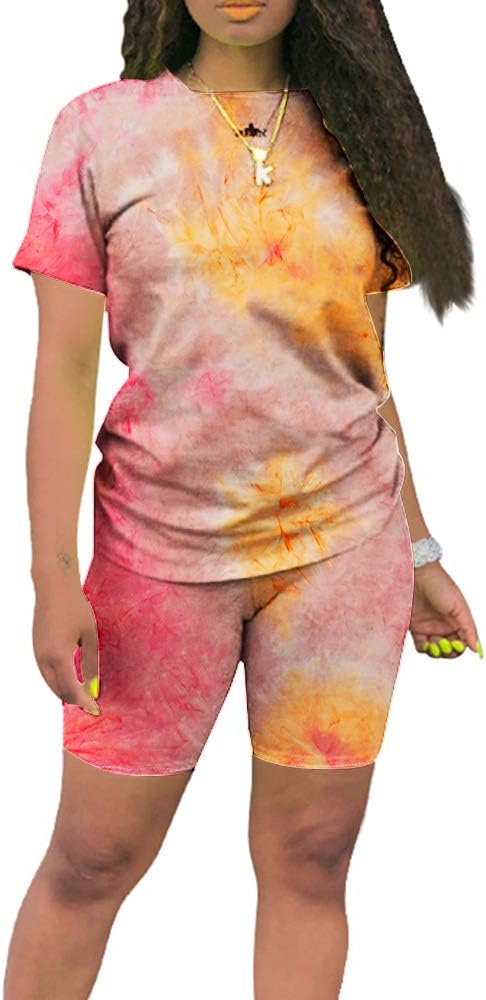 KINIKO Women's 2 Piece Casual Fashion Sports Solid Color Suit short Sleeve top and Pants Set Sweatshirt