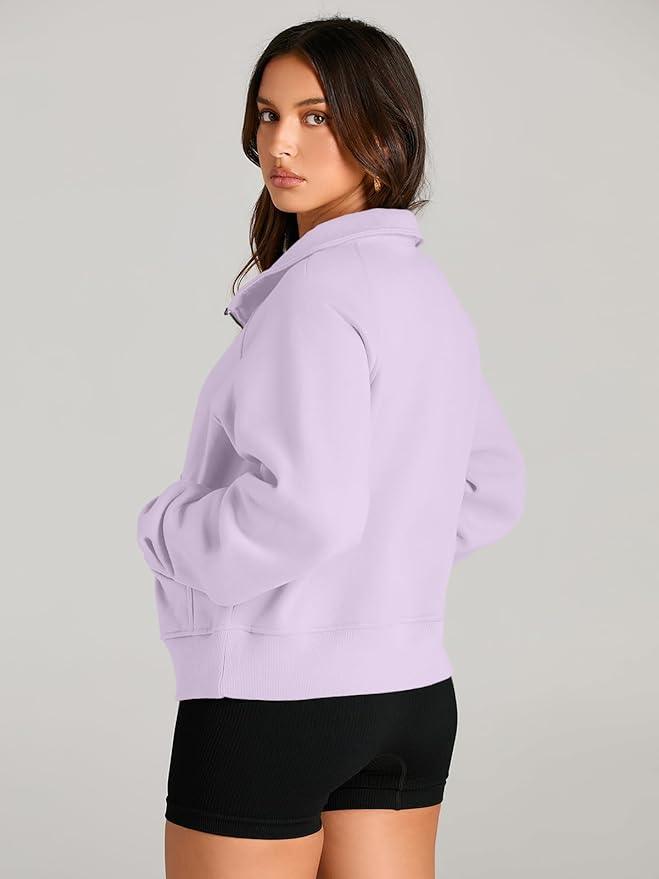 AUTOMET Womens Sweatshirts Half Zip Cropped Pullover Fleece Quarter Zipper Hoodies 2026 Fall Fashion Outfits Clothes