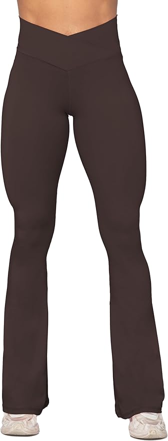 Sunzel Flare Leggings, Crossover Yoga Pants with Tummy Control, High-Waisted and Wide Leg