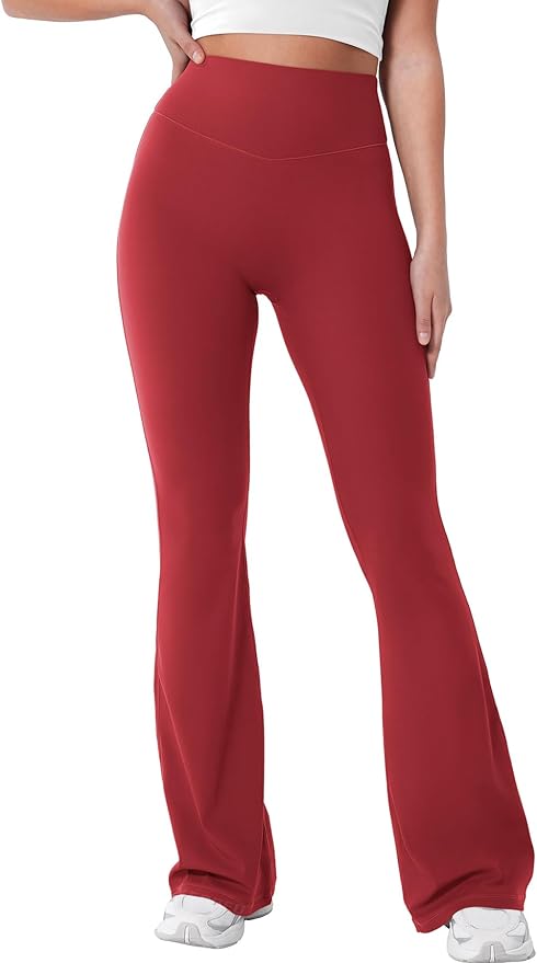 YEOREO Women's Mini Flared Workout High Waist No Front Seam Yoga Legging Pants