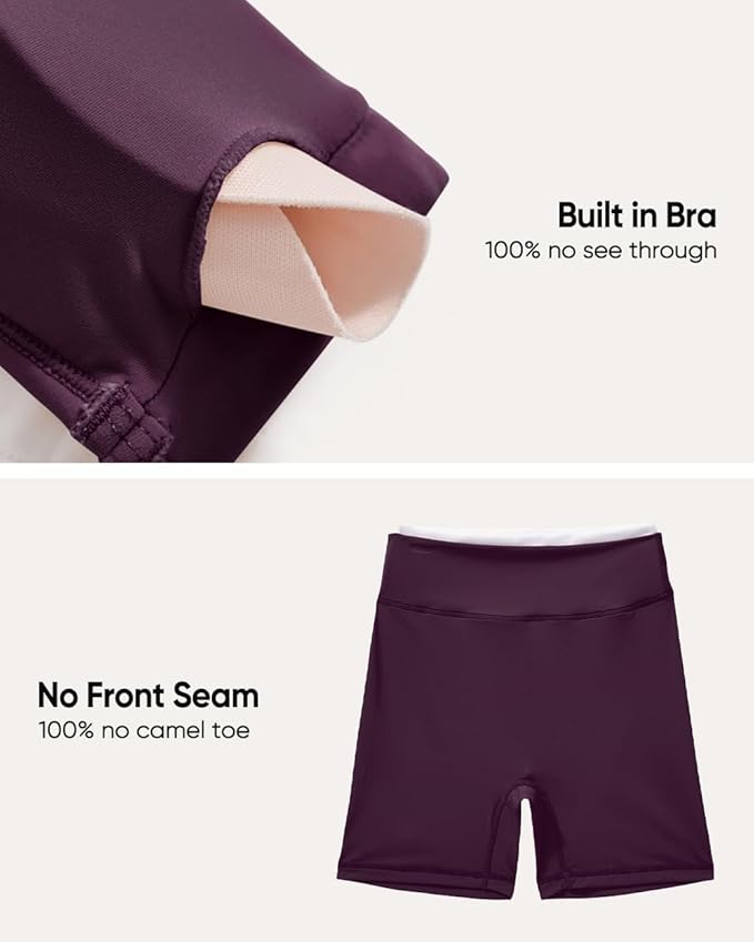 OMKAGI Workout Sets for Women Cute Doubel Layer Open Back Sports Bras Gym Shorts Outfits