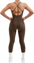 SUUKSESS Women 2 Piece Workout Sets Padded Tank Tops Tummy Control Leggings Gym Outfits