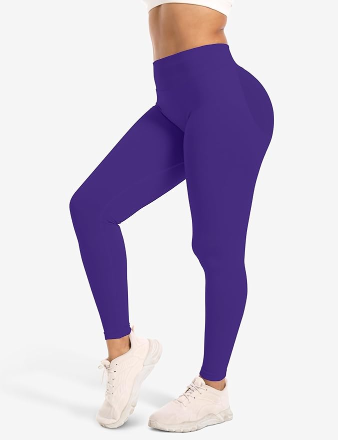 Ieumaz Scrunch Butt Lifting Leggings for Women Gym Seamless Workout Leggings Mid Low Waist Tummy Control Yoga Pants