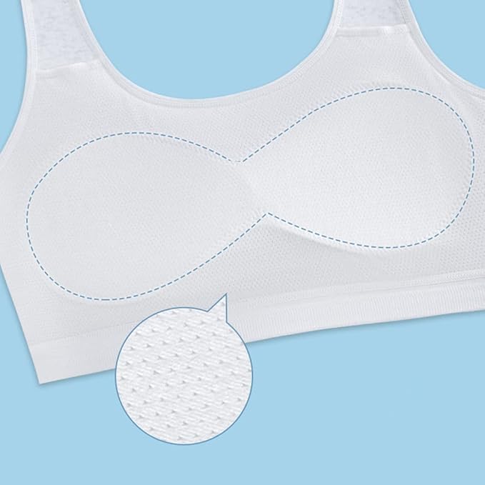 Herepai Big Girls' Sports Bra with Breathable Pads Teens Cotton Training Bras