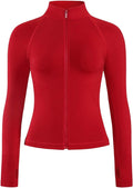 AUROLA Influence Athletic Workout Jacket for Women, Lightweight Slim Fit Full Zip Running Yoga Sports Jacket with Thumb Holes